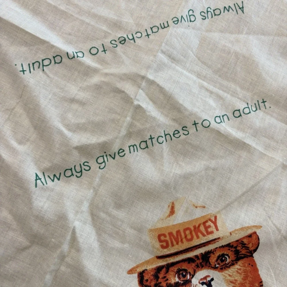 Vintage Smokey Bear Fire Safety Bandana Scarf 22x22 Wildfire Prevention Camping